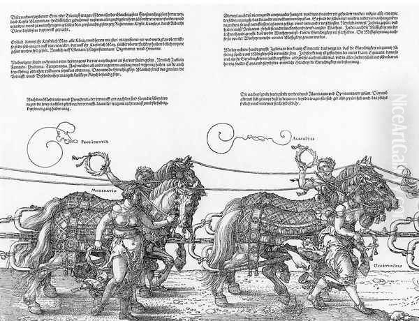 Triumphal Chariot (3-4) Oil Painting by Albrecht Durer