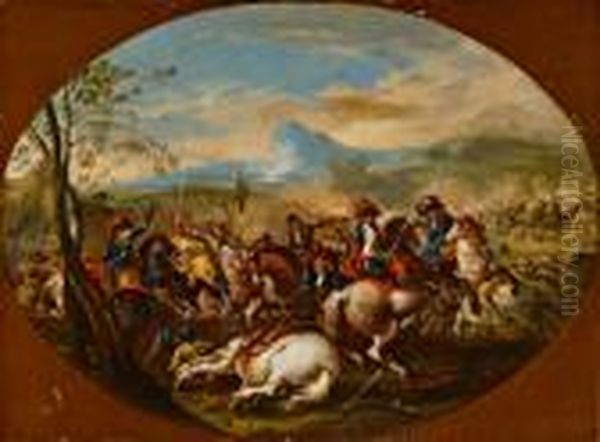 Battaglia Di Cavalieri Oil Painting by Antonio Maria Marini