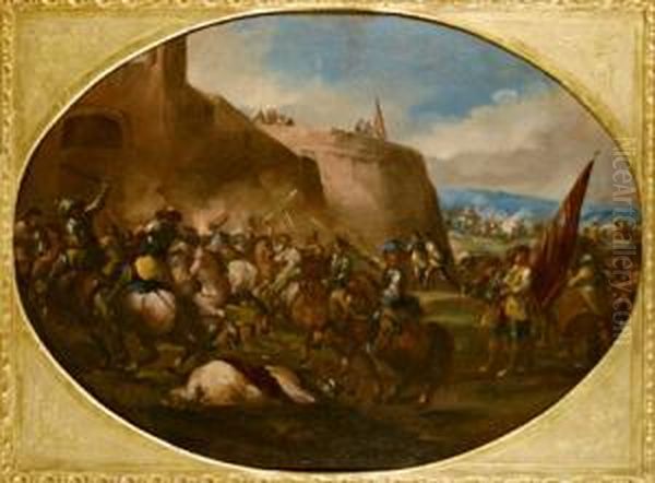 Battaglia Di Cavallieri Oil Painting by Antonio Maria Marini