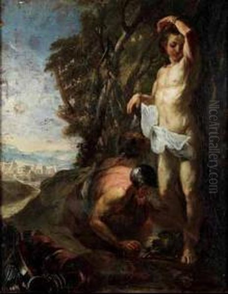 San Sebastiano Legato Al Tronco Oil Painting by Antonio Maria Marini