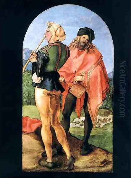 Retable Jabach Tambour Flutiste,cologne Oil Painting by Albrecht Durer