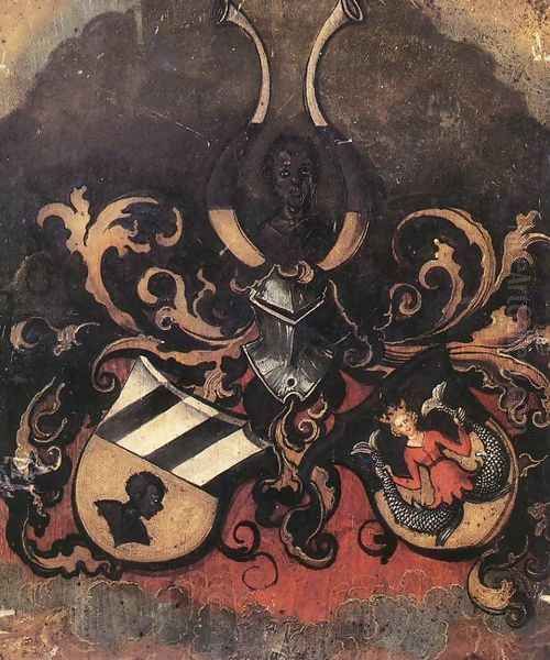 Combined Coat-of-Arms of the Tucher and Rieter Families Oil Painting by Albrecht Durer