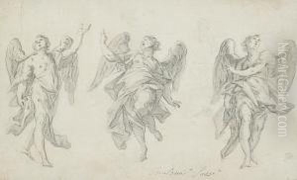 Studies Of Three Angels Oil Painting by Mariotti, Giovanni Battista