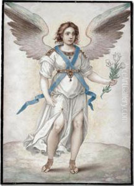 The Archangel Gabriel Oil Painting by Mariotti, Giovanni Battista