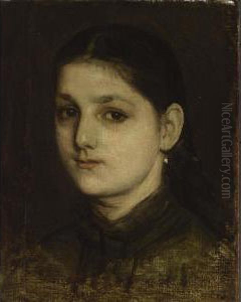 A Portrait Of A Girl (tine Lefevre) Oil Painting by Matthijs Maris