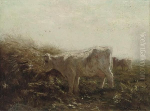 Cows In A Meadow Oil Painting by Willem Maris