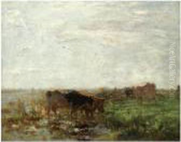 Cows At Pasture Oil Painting by Willem Maris