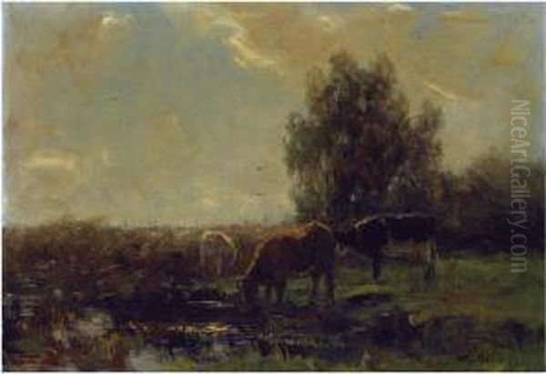 Cows At Pasture Oil Painting by Willem Maris