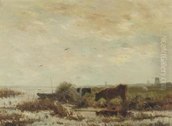 Cattle In A Meadow Oil Painting by Willem Maris