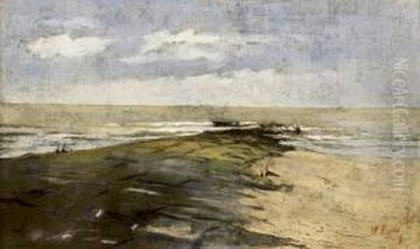 Vue Du Littoral A Saint-sauveur Oil Painting by Willem Maris