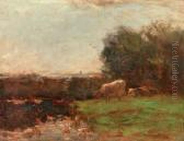 Cattle By The Waterside Oil Painting by Willem Maris