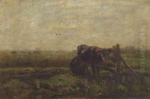 L'heure De Traire: Milking Time Oil Painting by Willem Maris