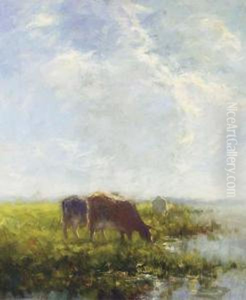 Watering Cows In Summer Oil Painting by Willem Maris