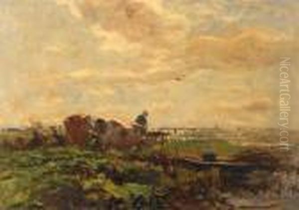 Dutch Pasture Oil Painting by Willem Maris