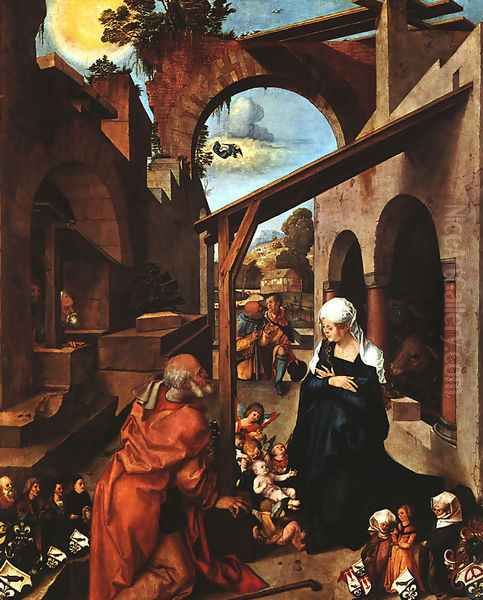 Nativity - Central Panel Oil Painting by Albrecht Durer