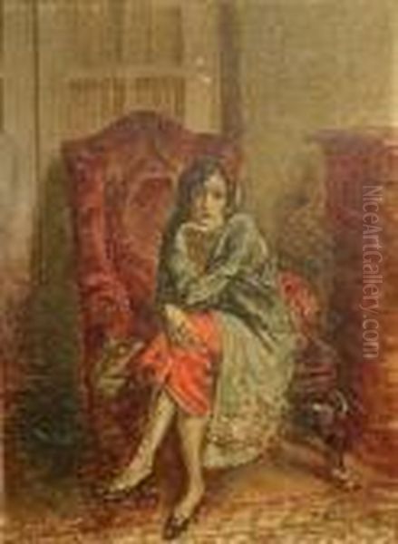 Seated Woman Oil Painting by Louis Mark