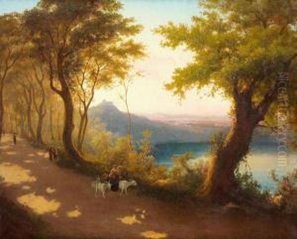 Paesaggio Con Veduta Di Castelgandolfo Oil Painting by Andreas Marko