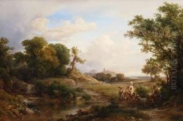 Italienische
 Gebirgslandschaft: Oil Painting by Karl I Marko