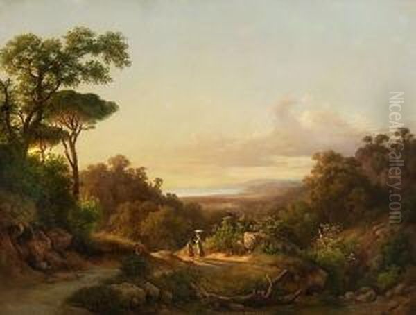 Sudliche Waldlandschaft. Oil Painting by Karl I Marko