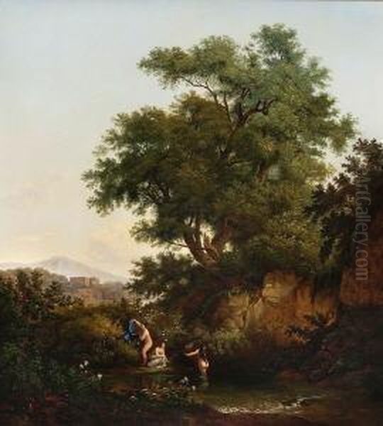 Badende Nymphen Oil Painting by Karl I Marko