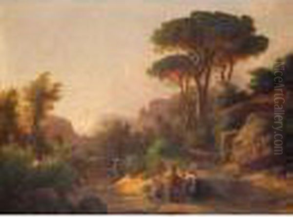 Paesaggio Nei Dintorni Di Staggia Oil Painting by Karoly Marko