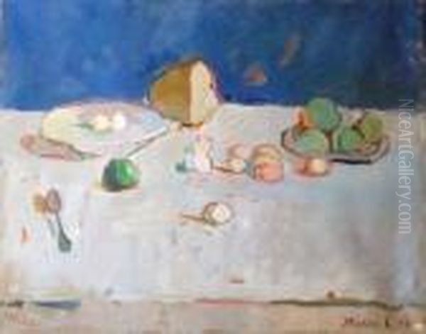 Nature Morte A La Pomme Oil Painting by Karoly Marko