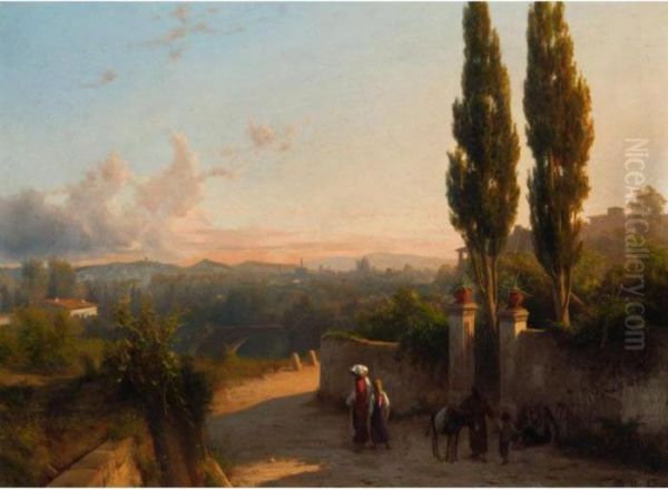 View Above Florence Oil Painting by Andras Markos