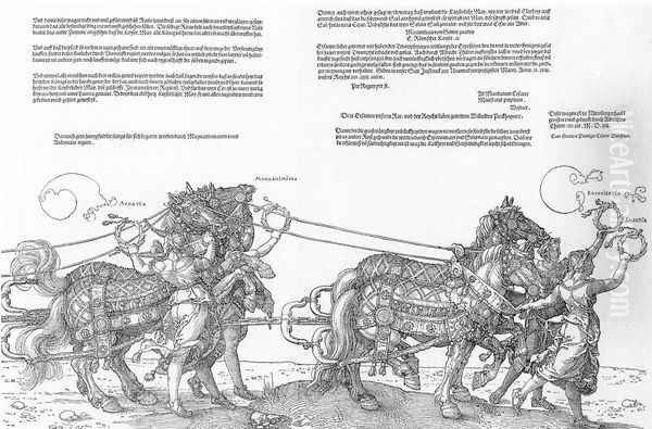 Triumphal Chariot (7-8) Oil Painting by Albrecht Durer