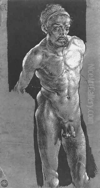 Self-Portrait in the Nude Oil Painting by Albrecht Durer