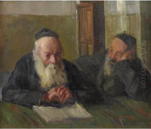 Two Scholars Oil Painting by Artur Markowicz