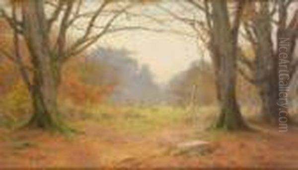 A Lawn In The Forest Oil Painting by George Marks