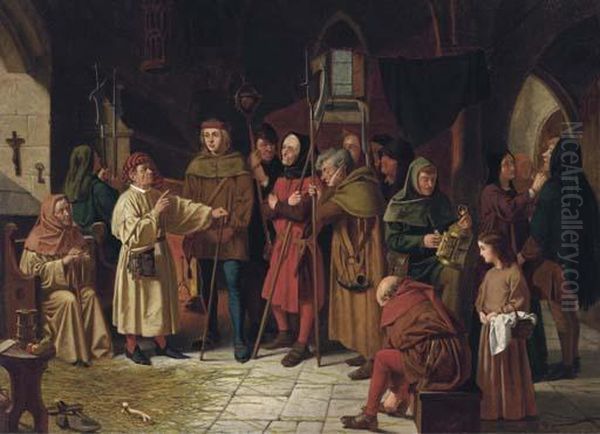 A Council Of War Oil Painting by Henry Stacy Marks