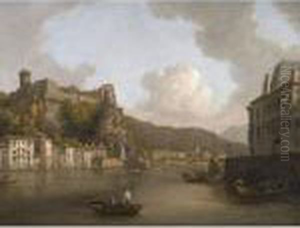 View Of The Chateau De Pierre-encise On The Rhone, Lyon Oil Painting by William Marlow