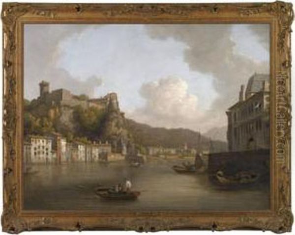 A View Of The Chateau De Pierre-encise On The Rhone, Lyon Oil Painting by William Marlow