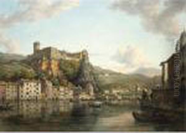 A View Of Chateau Of Pierre Encise, Lyon Oil Painting by William Marlow