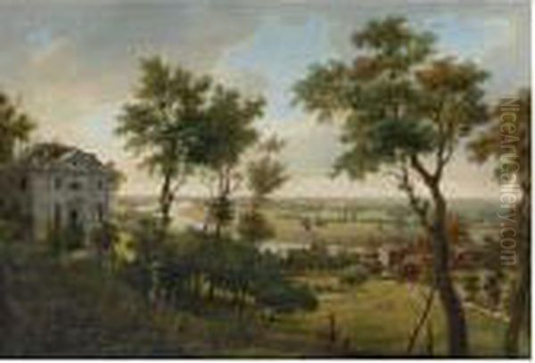 A View From Richmond, Looking Towards Twickenham Oil Painting by William Marlow