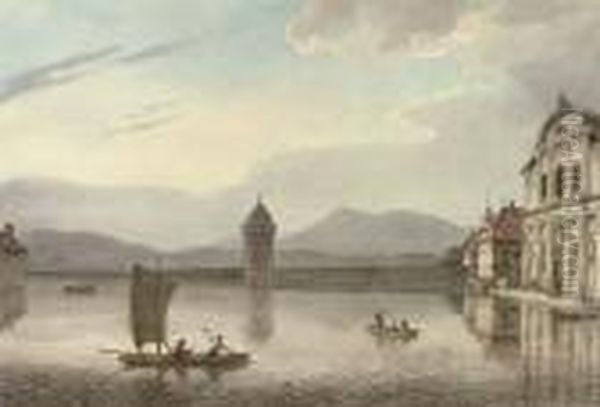 View Of Lucerne Oil Painting by William Marlow