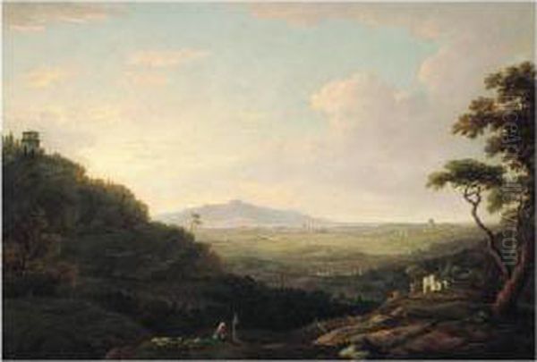 Rome From Monte Mario Oil Painting by William Marlow