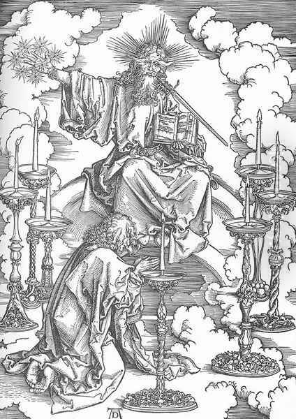 The Revelation of St John 2. St John's Vision of Christ and the Seven Candlesticks Oil Painting by Albrecht Durer