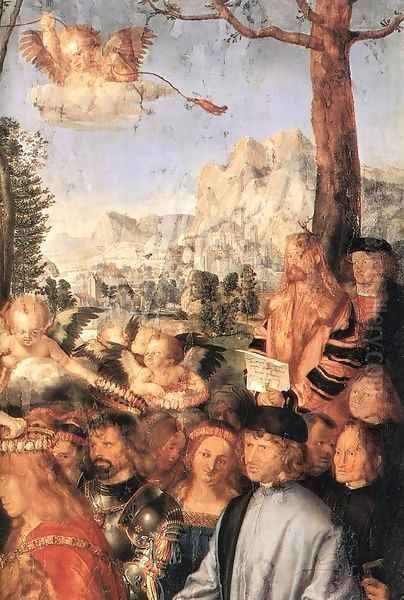 Feast of the Rose Garlands (detail) Oil Painting by Albrecht Durer