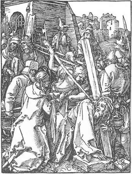 Small Passion 21. Christ Bearing the Cross Oil Painting by Albrecht Durer