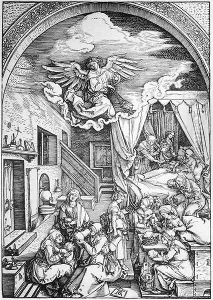 Life of the Virgin 4. The Birth of the Virgin Oil Painting by Albrecht Durer