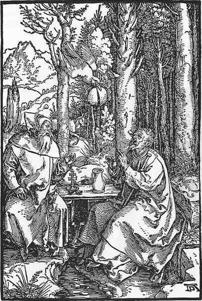 The Hermits St Anthony and St Paul Oil Painting by Albrecht Durer