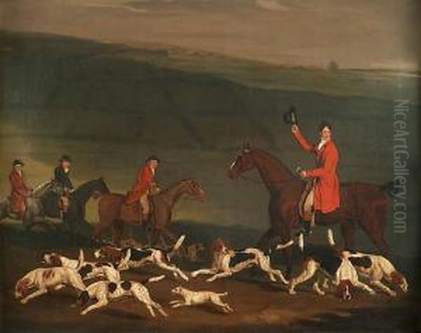 Chasse A Courre En Angleterre. Oil Painting by Benjamin Marshall