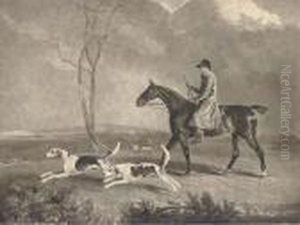 Thomas Oldacker On 'pickle' With Hounds Oil Painting by Benjamin Marshall