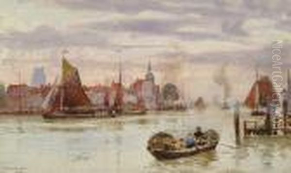 View Of Dordrecht Oil Painting by Herbert Menzies Marshall