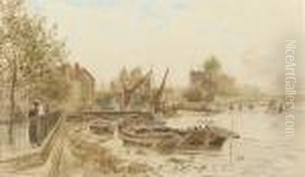 On The Embankment At Chelsea Oil Painting by Herbert Menzies Marshall