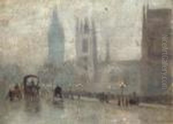 St. Margaret's Westminster, And Big Ben Oil Painting by Herbert Menzies Marshall