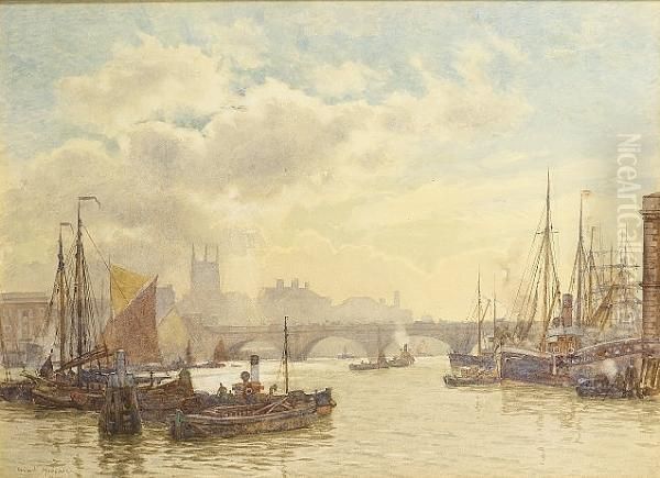 Westminster Bridge Oil Painting by Herbert Menzies Marshall