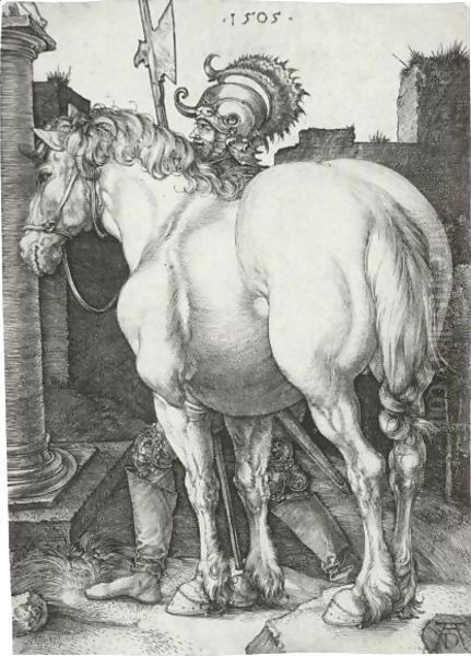 The Large Horse 2 Oil Painting by Albrecht Durer